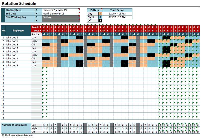 calendar chart template