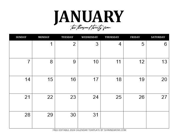 calendar template free download