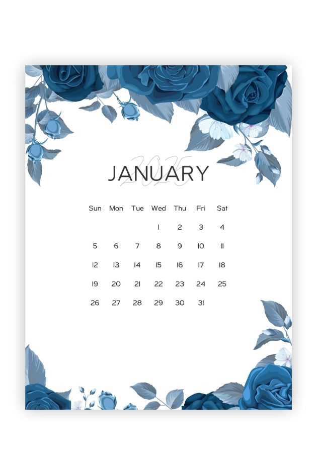 calendar template january 2025 printable